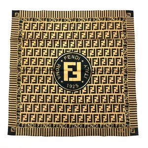 0404119 FENDI FF Logo Multicolor Silk Scarf